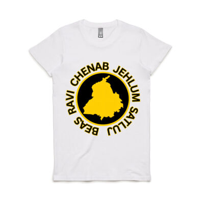 Punjab River Names Womens T-shirt Thumbnail