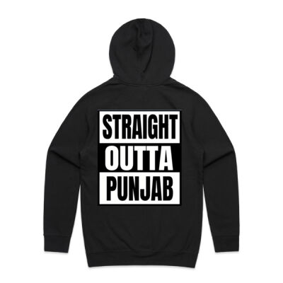 Straight Outta Punjab Mens Hoodie (Back Print) Thumbnail